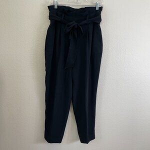 Boden‎ Womens 6R Black Paperbag Waist Trousers Ankle Pants
